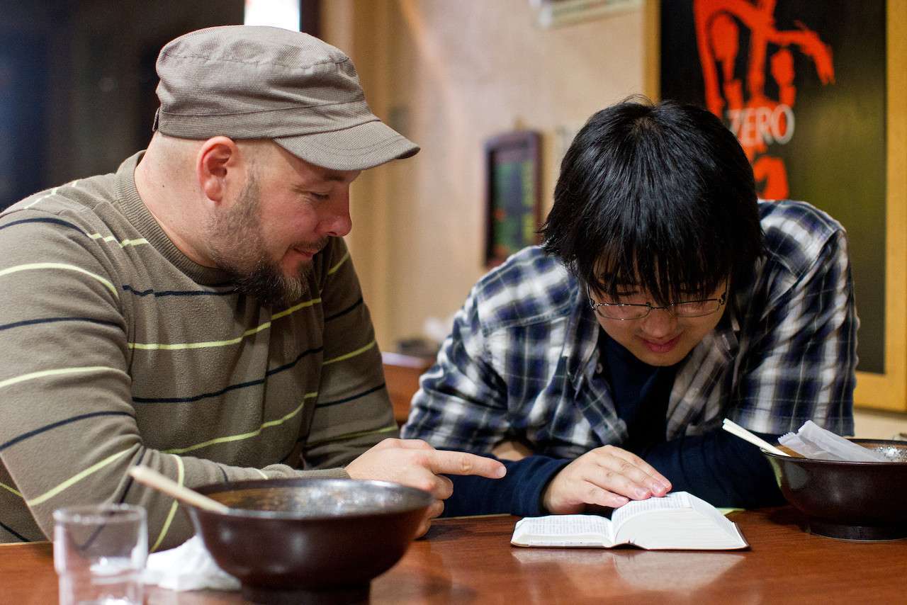 two people doing bible study