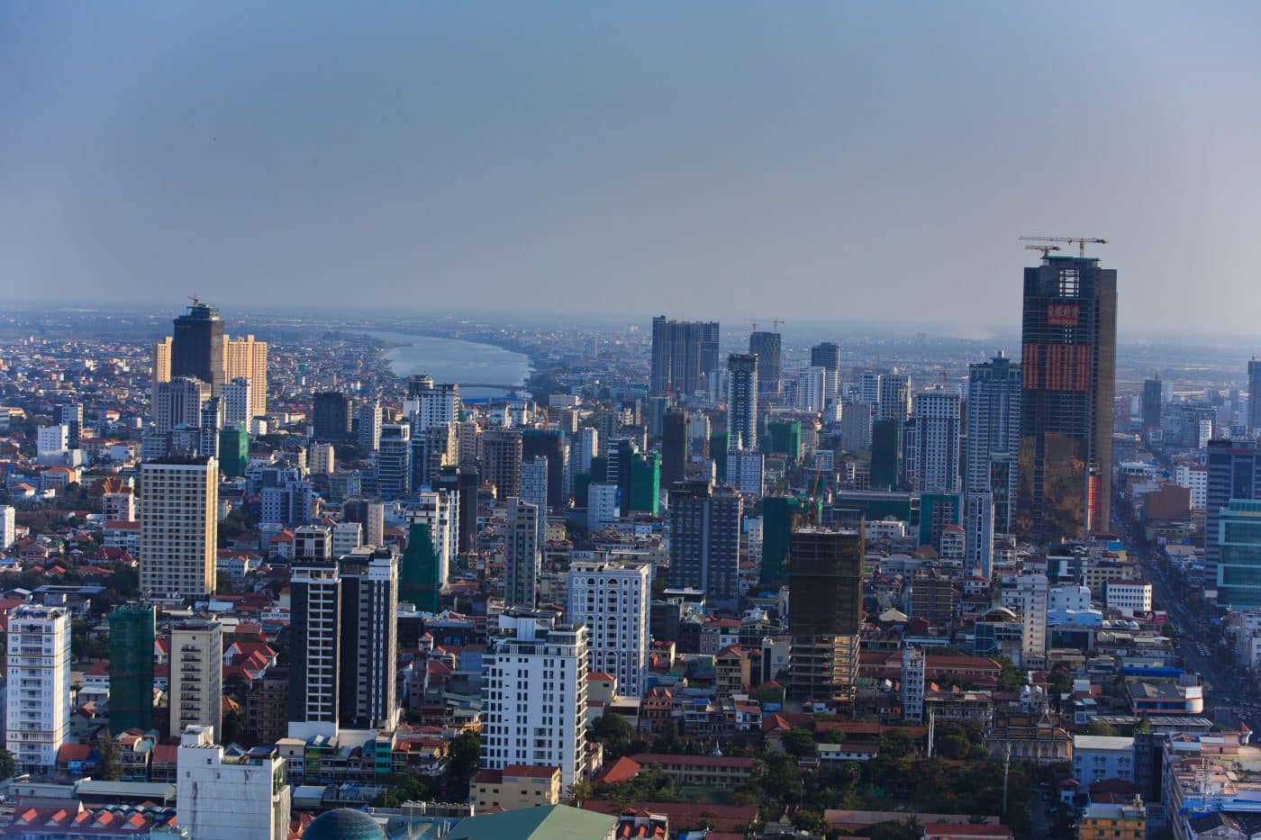 A cityscape of Phnom Penh.