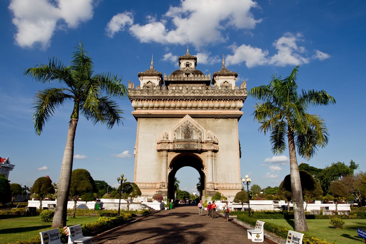 Patuxay tower, Vientiane. Patuxay tower, Vientiane.